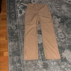 ASOS Women’s Tan High-Waisted faux leather Pants size 4